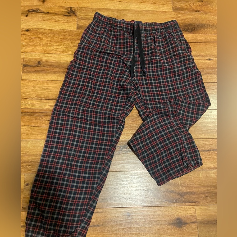 Men's Red and Black Plaid Pants